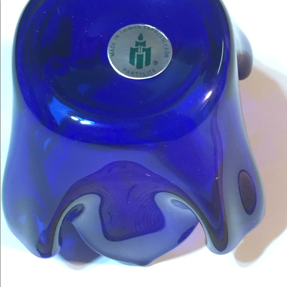Partylite Cobalt Blue Glass Candle Holder - Picture 2 of 8